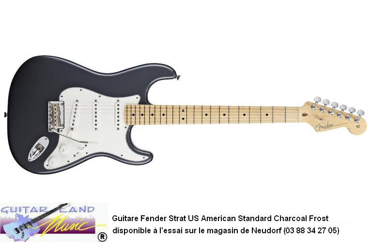 Guitare Fender US Strat American Standard Charcoal Frost